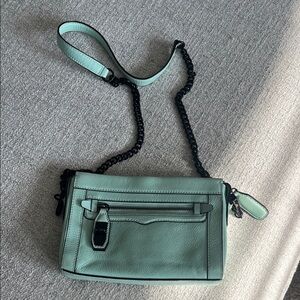 Mint Green Leather Crossbody Bag